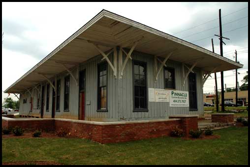 The Decatur depot after it was moved.