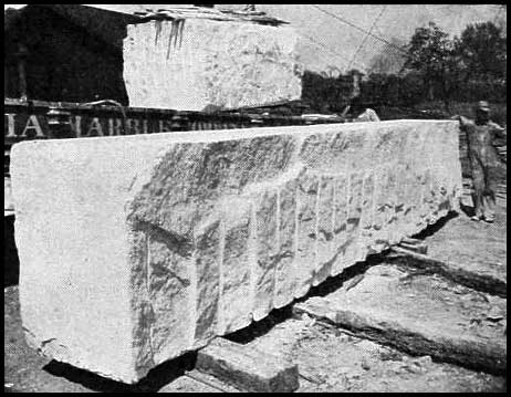 Loading Georgia marble onto rail cars