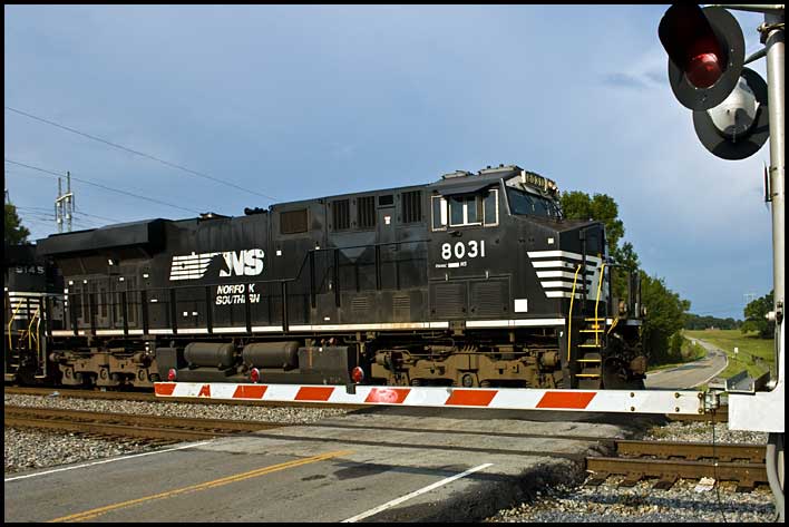 Norfolk Southern locomotive in rural Georgia