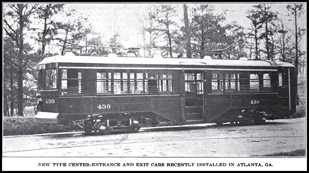 Center-entrance and exit streetcar in Atlanta, GA