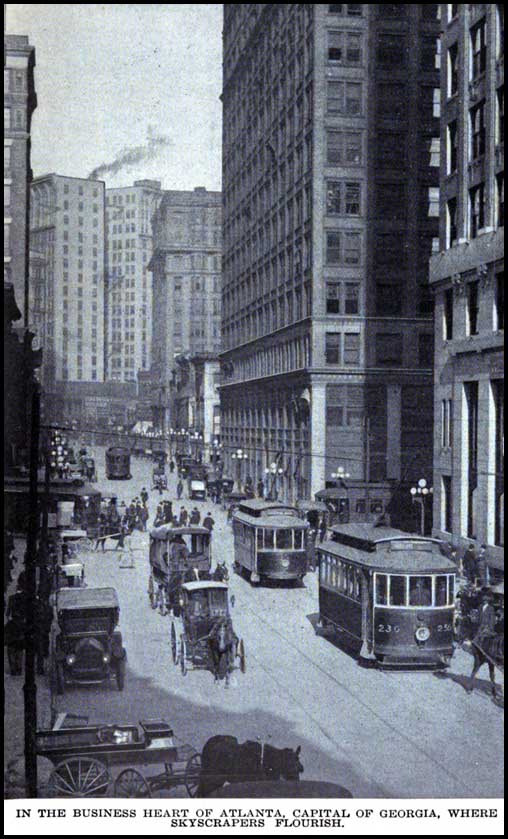 Atlanta streetcars on Broad Street, ca. 1915