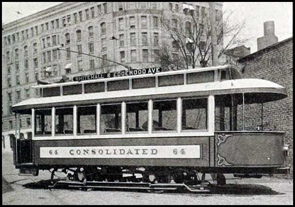 Atlanta Consolidated Street Railway Company streetcar and Atlanta's Equitable Building