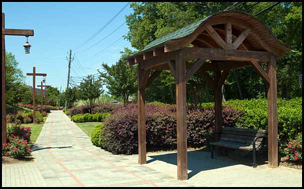 Cobb County's Trolley Line Park marks the former Atlanta Northern interurban route alongside Log Cabin Drive south of Smyrna.
