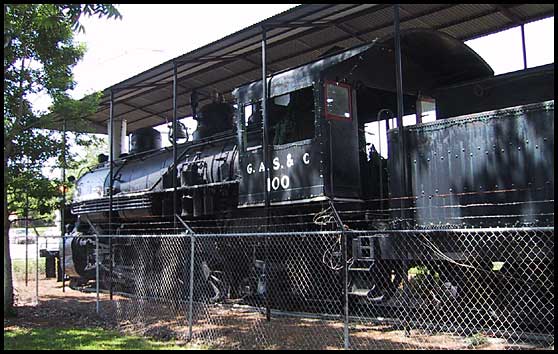 Glover locomotive in downtown Marietta